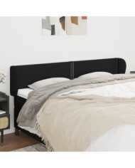 Tête de lit avec oreilles Noir 163x23x78/88 cm Tissu | Mobilier & Déco