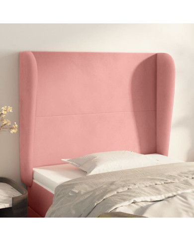 Tête de lit avec oreilles Rose 103x23x118/128 cm Velours | Mobilier & Déco