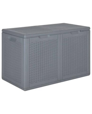 Boîte de rangement de jardin gris PP rotin 180 L | Mobilier & Déco