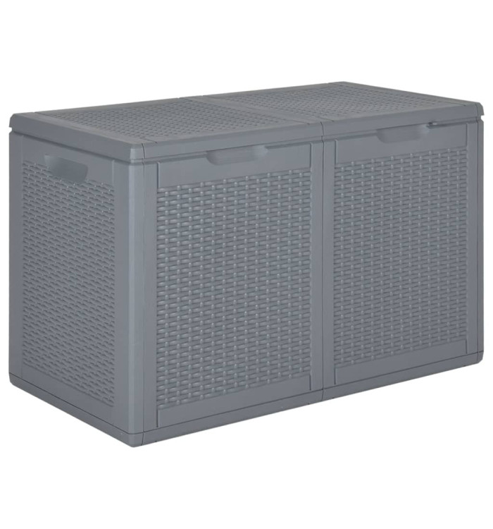 Boîte de rangement de jardin gris PP rotin 180 L | Mobilier & Déco