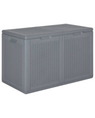 Boîte de rangement de jardin gris PP rotin 180 L | Mobilier & Déco