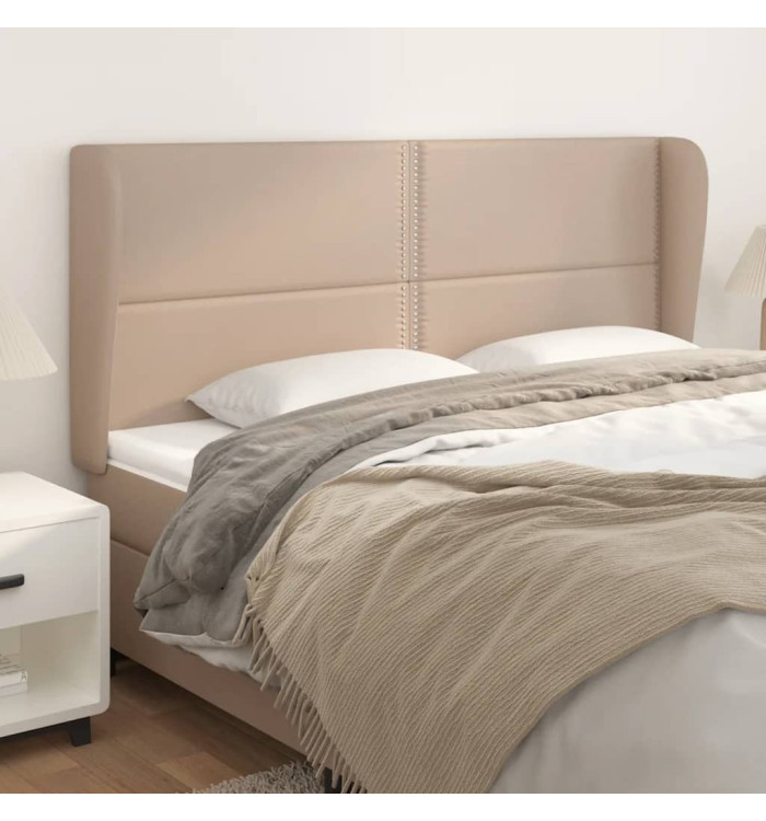 Tête de lit avec oreilles Cappuccino 203x23x118/128 cm | Mobilier & Déco