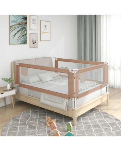 Barrière de sécurité de lit d'enfant Taupe 150x25 cm Tissu | Mobilier & Déco