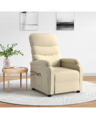 Fauteuil électrique de massage Crème Tissu | Mobilier & Déco