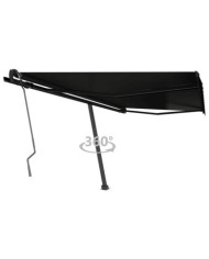 Auvent manuel rétractable sur pied 450x350 cm Anthracite | Mobilier & Déco