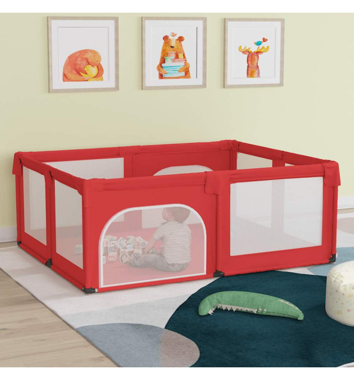 Parc pour bébé avec 2 portes Rouge Tissu Oxford | Mobilier & Déco