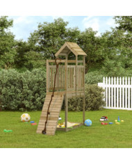 Maisonnette de jeu avec mur d'escalade bois de pin imprégné | Mobilier & Déco
