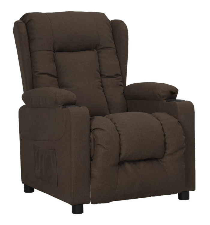 Fauteuil inclinable Marron foncé Tissu | Mobilier & Déco