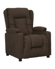 Fauteuil inclinable Marron foncé Tissu | Mobilier & Déco