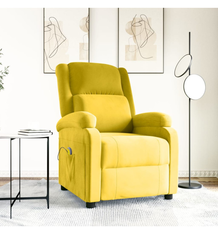 Fauteuil de massage Jaune Velours | Mobilier & Déco