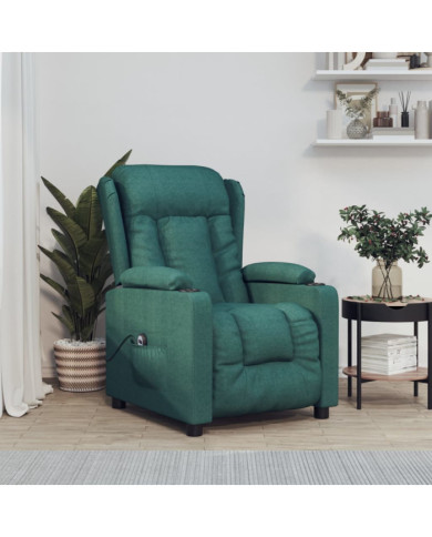 Fauteuil inclinable électrique Vert foncé Tissu | Mobilier & Déco