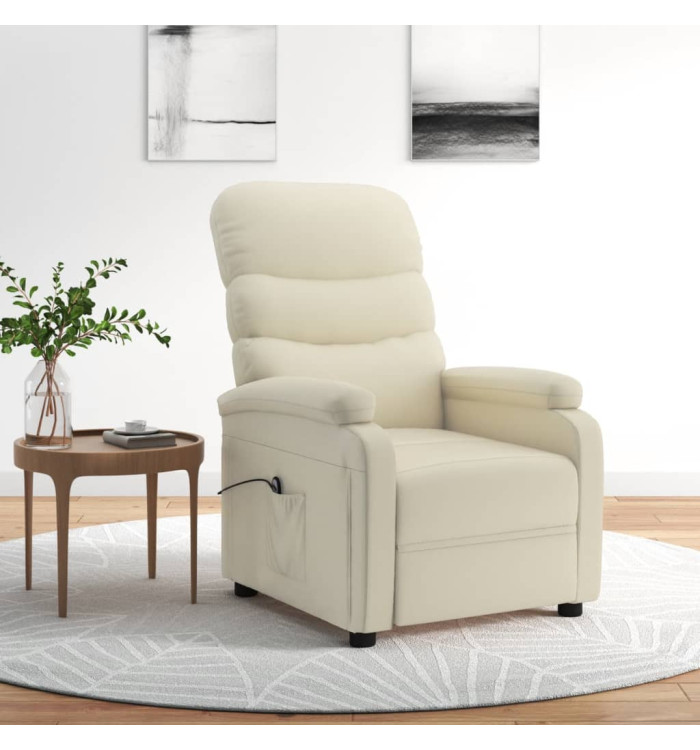 Fauteuil inclinable électrique Crème Similicuir | Mobilier & Déco