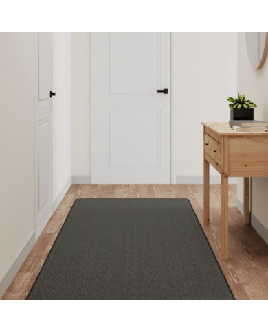 Tapis de couloir aspect sisal anthracite 80x250 cm | Mobilier & Déco