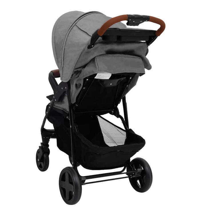 Poussette pour bébé 2-en-1 Gris clair Acier | Mobilier & Déco