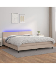 Sommier à lattes de lit avec matelas LED Cappuccino 200x200 cm | Mobilier & Déco