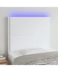 Tête de lit à LED Blanc 80x5x118/128 cm Similicuir | Mobilier & Déco