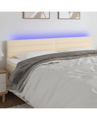 Tête de lit à LED Crème 160x5x78/88 cm Tissu | Mobilier & Déco