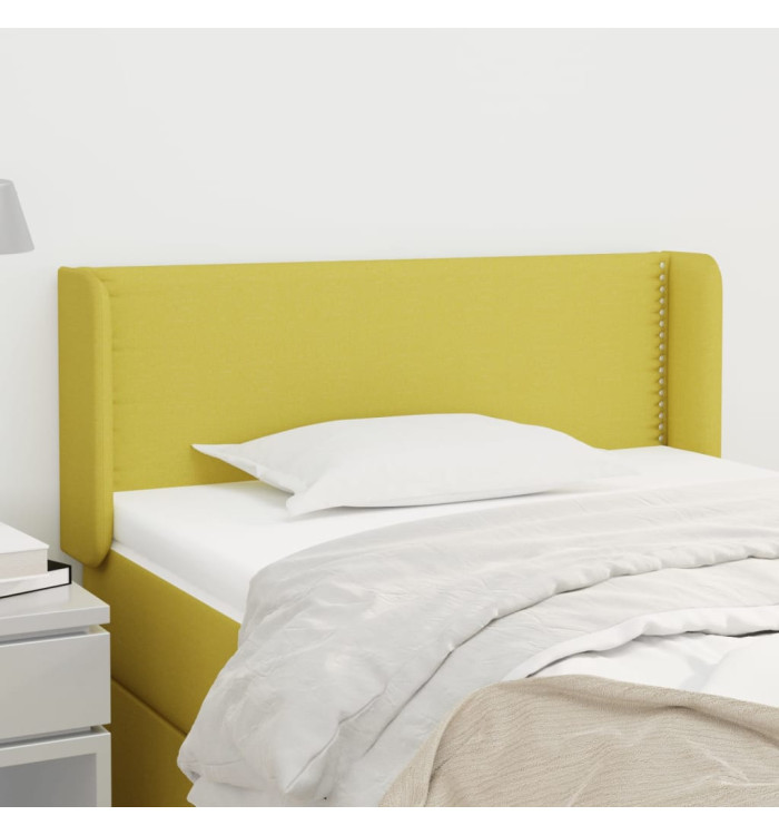 Tête de lit avec oreilles Vert 103x16x78/88 cm Tissu | Mobilier & Déco