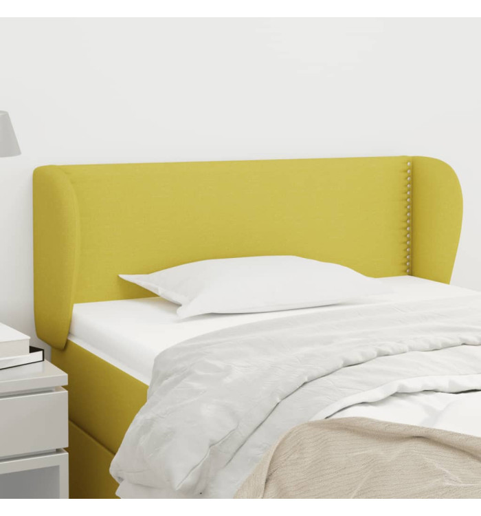 Tête de lit avec oreilles Vert 93x23x78/88 cm Tissu | Mobilier & Déco