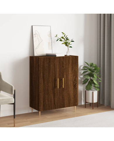 Buffet chêne marron 69,5x34x90 cm bois d'ingénierie | Mobilier & Déco