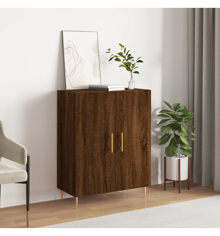 Buffet chêne marron 69,5x34x90 cm bois d'ingénierie | Mobilier & Déco