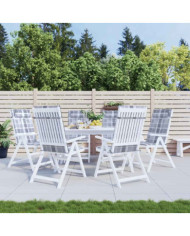 Coussins de chaise à dossier haut lot de 6 carreaux gris | Mobilier & Déco