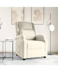 Fauteuil inclinable Crème Velours | Mobilier & Déco