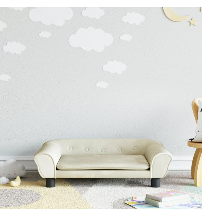 Canapé pour enfants crème 70x45x26 cm velours | Mobilier & Déco