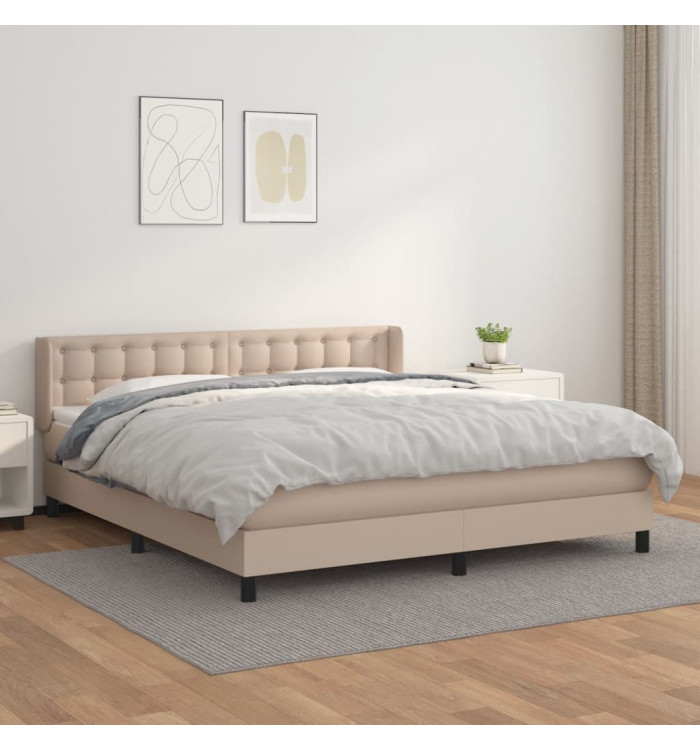 Sommier à lattes de lit avec matelas Cappuccino 160x200 cm | Mobilier & Déco
