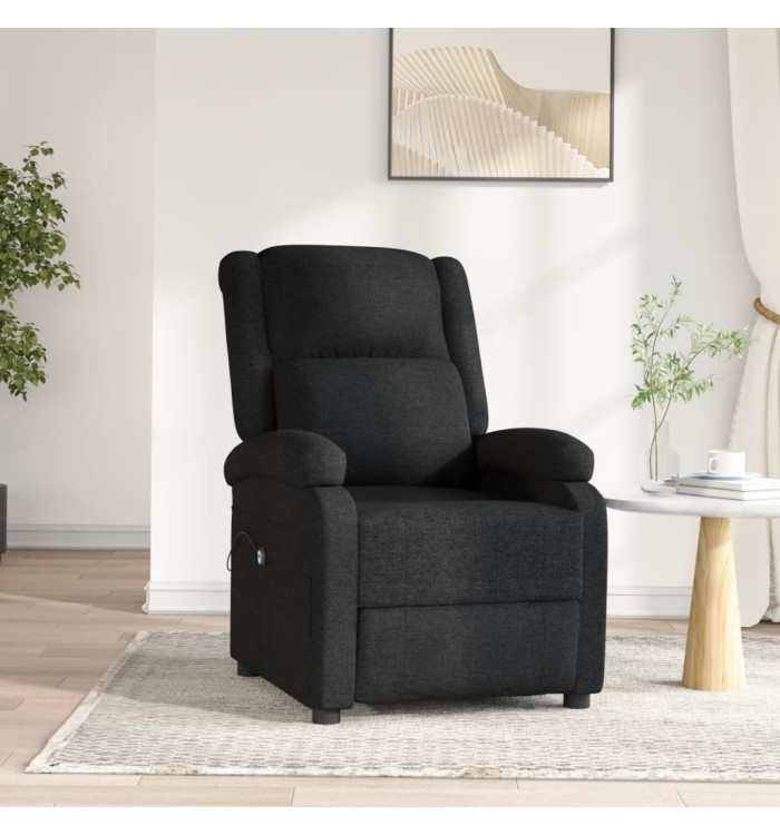 Fauteuil inclinable électrique Noir Tissu | Mobilier & Déco