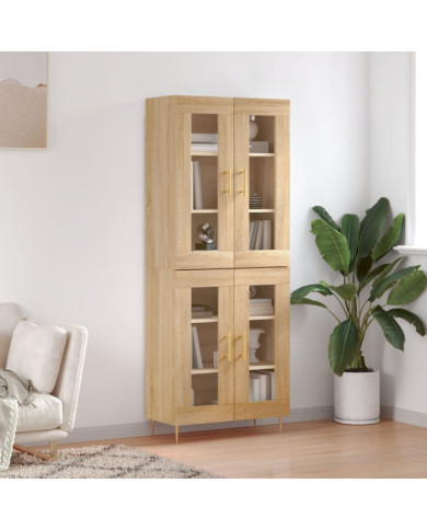 Buffet haut Chêne sonoma 69,5x34x180 cm Bois d'ingénierie | Mobilier & Déco