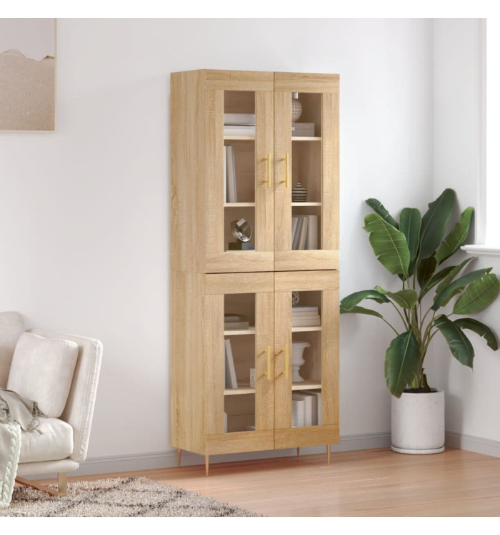 Buffet haut Chêne sonoma 69,5x34x180 cm Bois d'ingénierie | Mobilier & Déco