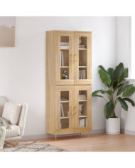 Buffet haut Chêne sonoma 69,5x34x180 cm Bois d'ingénierie | Mobilier & Déco