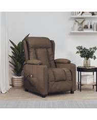 Fauteuil inclinable électrique Marron Tissu | Mobilier & Déco