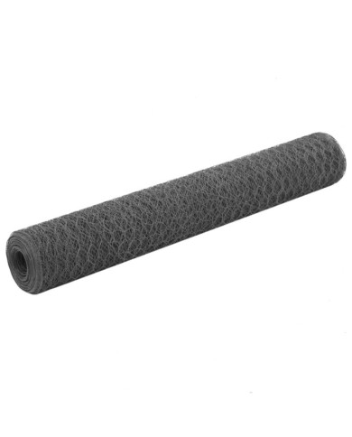 Grillage Acier et revêtement en PVC 25 x 1 m Gris | Mobilier & Déco