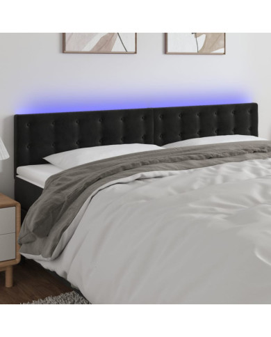 Tête de lit à LED Noir 160x5x78/88 cm Velours | Mobilier & Déco