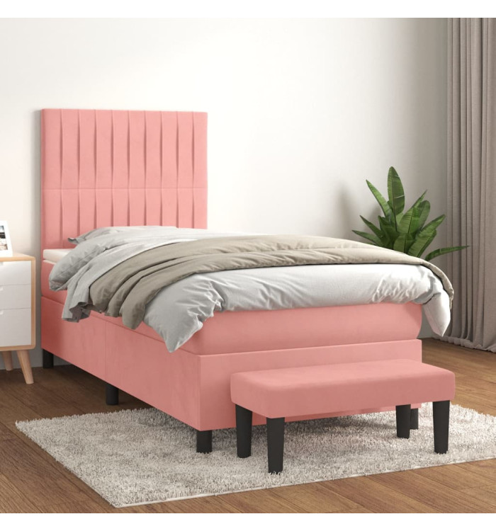 Sommier à lattes de lit et matelas Rose 80x200 cm Velours | Mobilier & Déco