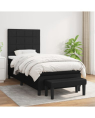 Sommier à lattes de lit et matelas Noir 80x200 cm Tissu | Mobilier & Déco