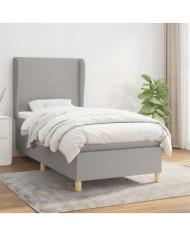 Sommier à lattes de lit avec matelas Gris clair 80x200 cm Tissu | Mobilier & Déco