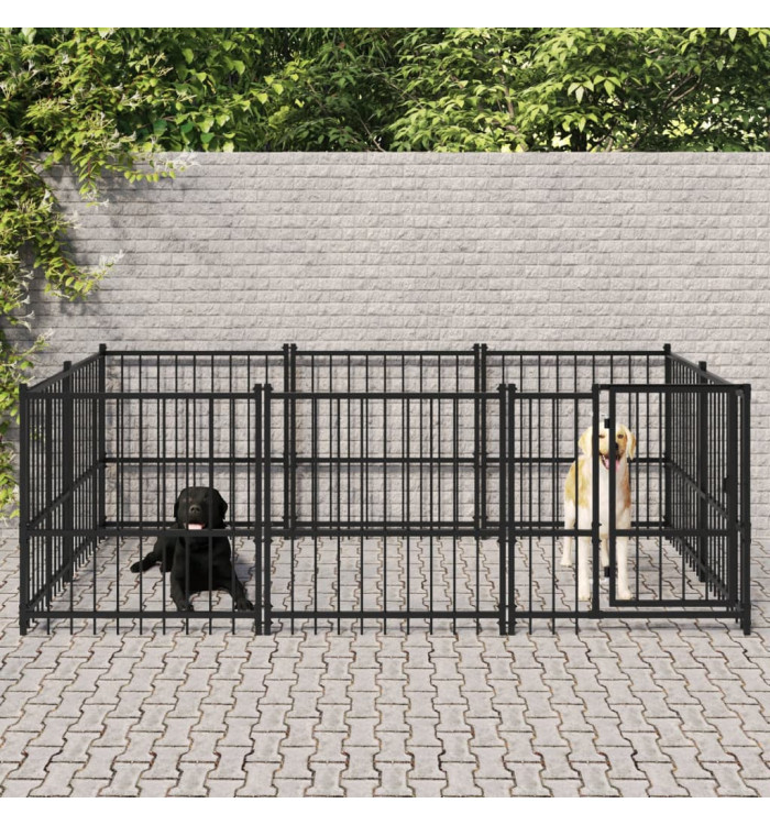 Chenil d'extérieur pour chiens Acier 5,63 m² | Mobilier & Déco