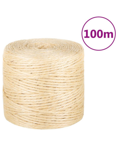 Corde 100 % sisal 4 mm 100 m | Mobilier & Déco