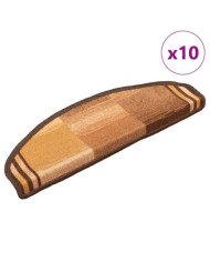 Tapis d'escalier autoadhésifs 10 pcs 65x21x4 cm Marron | Mobilier & Déco