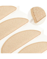 Tapis de marches d'escalier 15 pcs Crème 65x21x4 cm | Mobilier & Déco