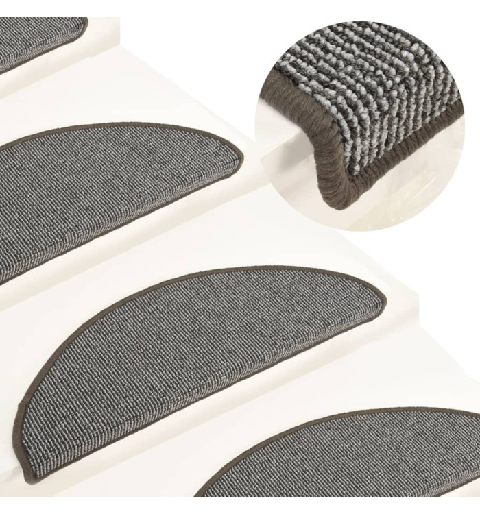 Tapis de marches d'escalier 15 pcs Gris 65x21x4 cm | Mobilier & Déco