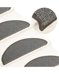 Tapis de marches d'escalier 15 pcs Gris 65x21x4 cm | Mobilier & Déco