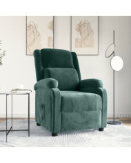 Fauteuil inclinable vert foncé velours | Mobilier & Déco