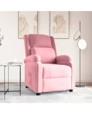 Fauteuil inclinable Rose Velours | Mobilier & Déco