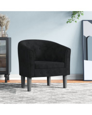 Chaise cabriolet noir velours | Mobilier & Déco