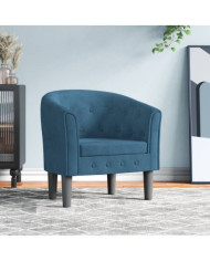 Chaise cabriolet bleu foncé velours | Mobilier & Déco