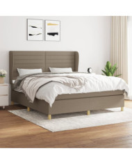 Sommier à lattes de lit avec matelas Taupe 180x200 cm Tissu | Mobilier & Déco
